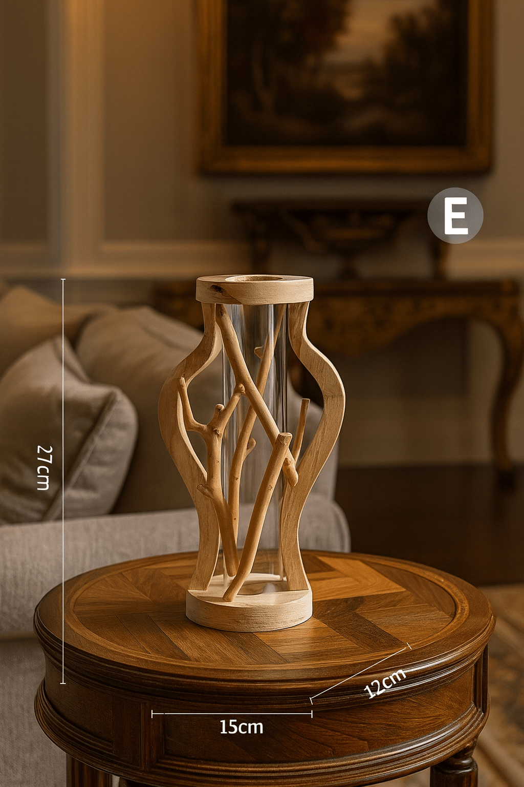 ElegantVase vase E Vase bois moderne ocre vintage