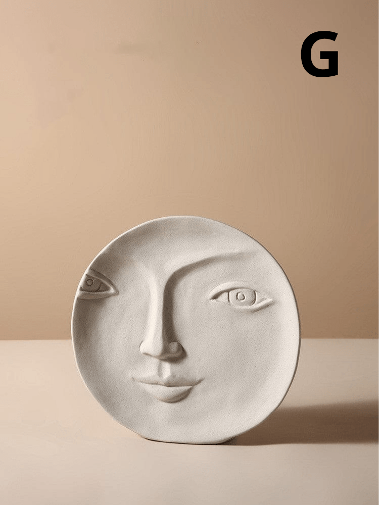 ElegantVase vase G Vase Visage Céramique Beige - Design Sculptural