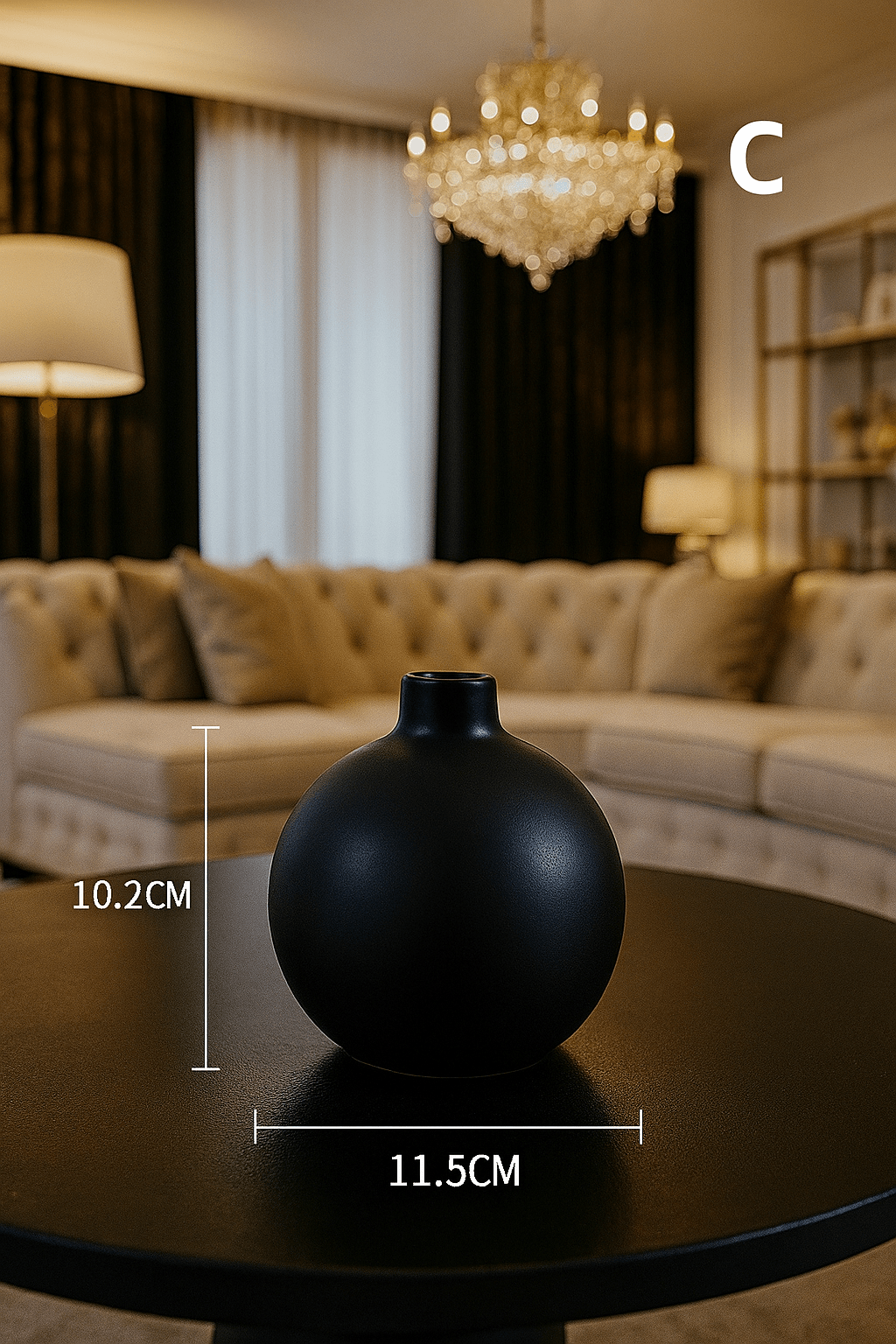 ElegantVase vase Noir / C Vase céramique minimaliste - Beauté naturelle pour vos fleurs
