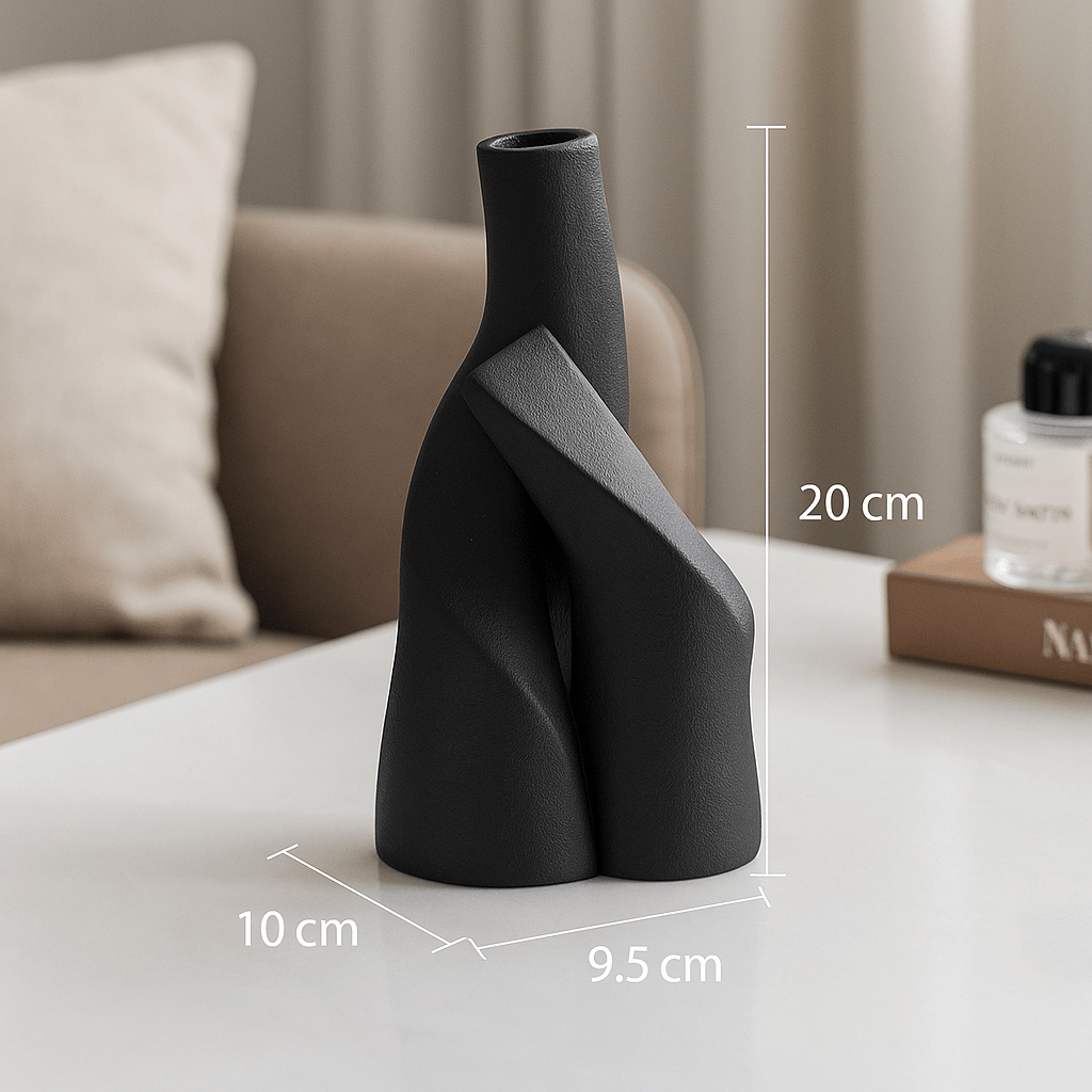 ElegantVase vase Noir profond Vase céramique noir design main - Pour une déco artistique.