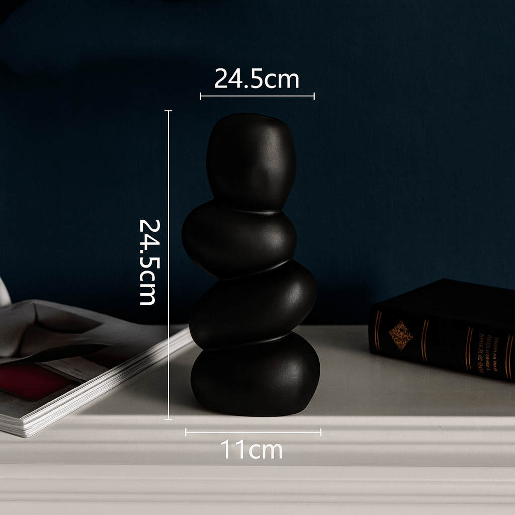 ElegantVase vase Noir Vase en céramique pour ambiance minimaliste