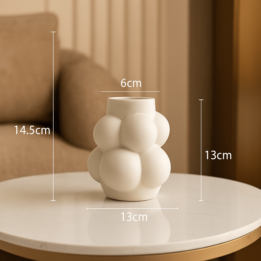 ElegantVase vase Nuage Beige — Format Petit Vase design céramique bulles - Moderne et audacieux