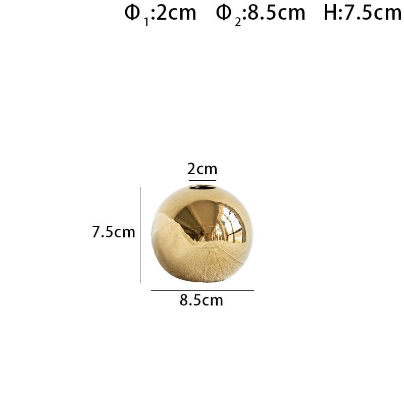 ElegantVase vase Petit Format Vase boule doré effet miroir - Déco chic et raffinée