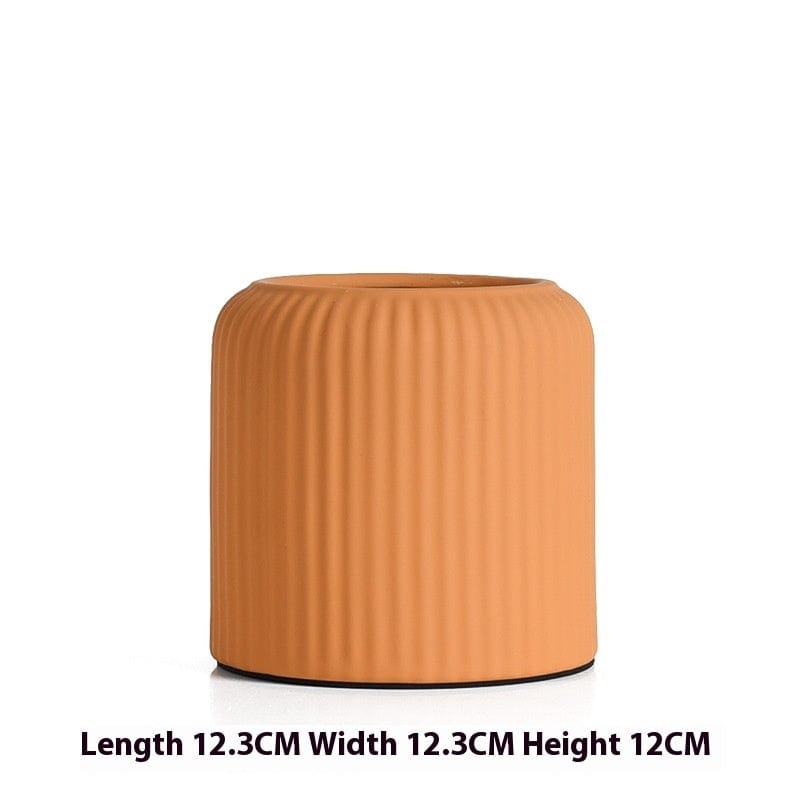 ElegantVase vase Terracotta nervuré - Petit Format Vase céramique pour décoration intérieure