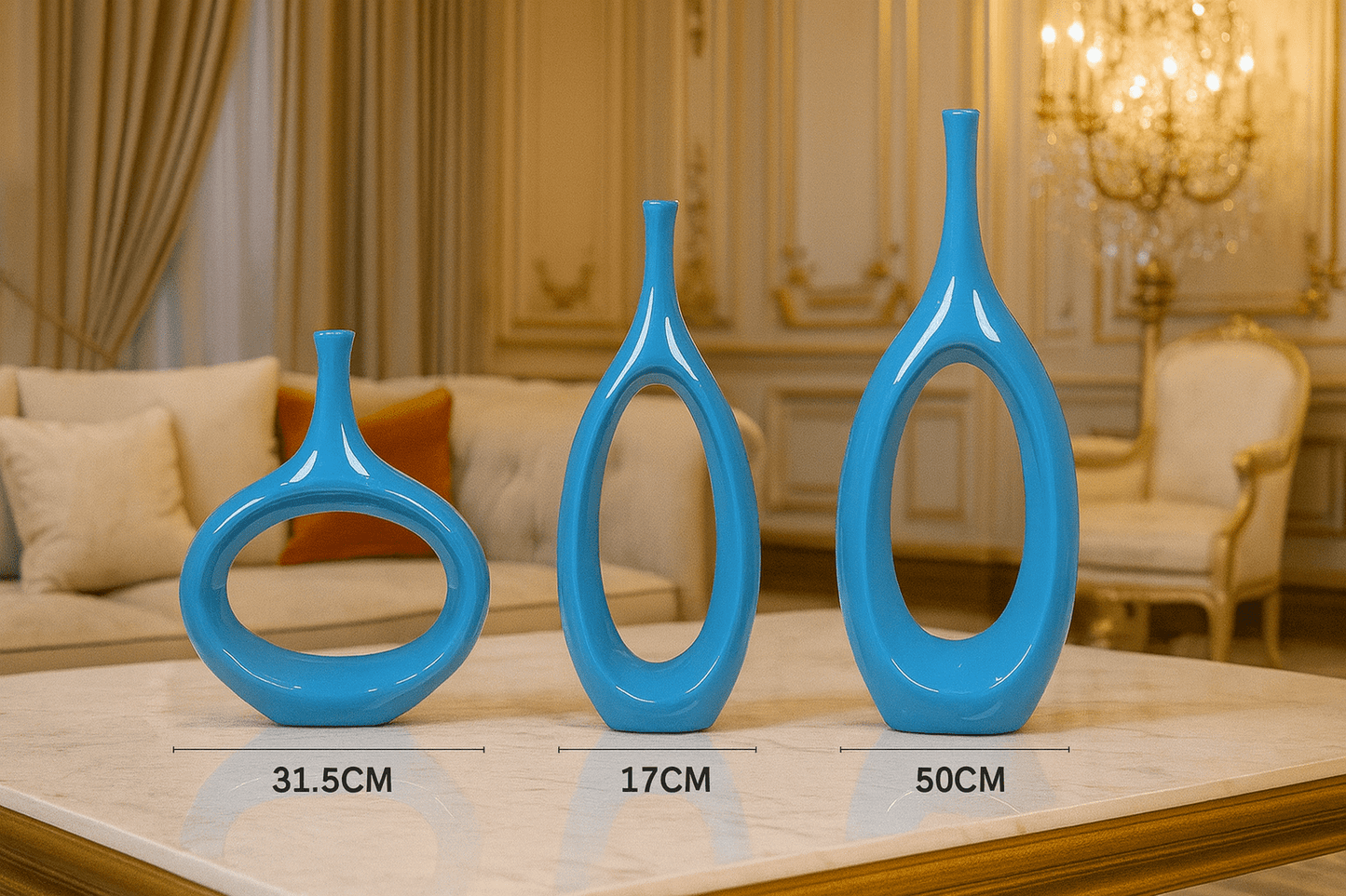 ElegantVase vase Vase bleu céramique – Sculptural design déco tendance