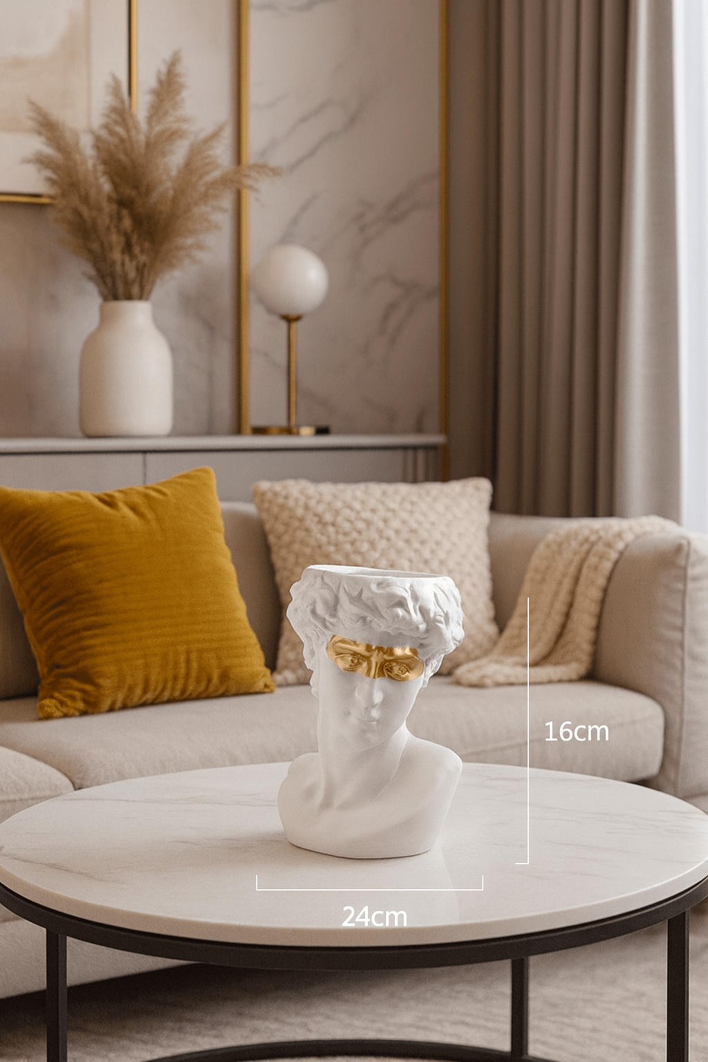 ElegantVase vase Vase tête David revisité - Déco classique dorée