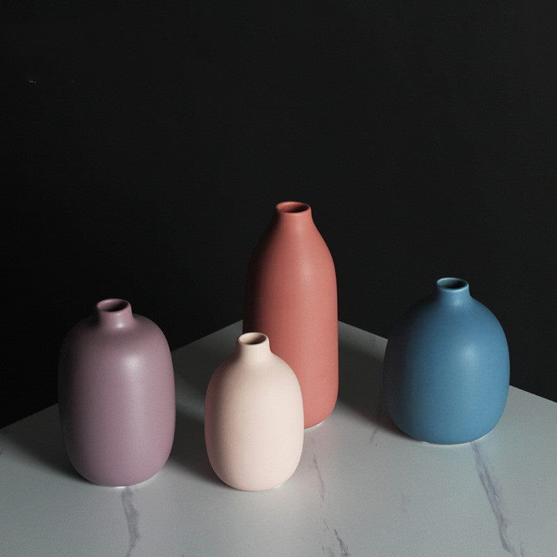 Vase mat multicolore - Formes minimalistes
