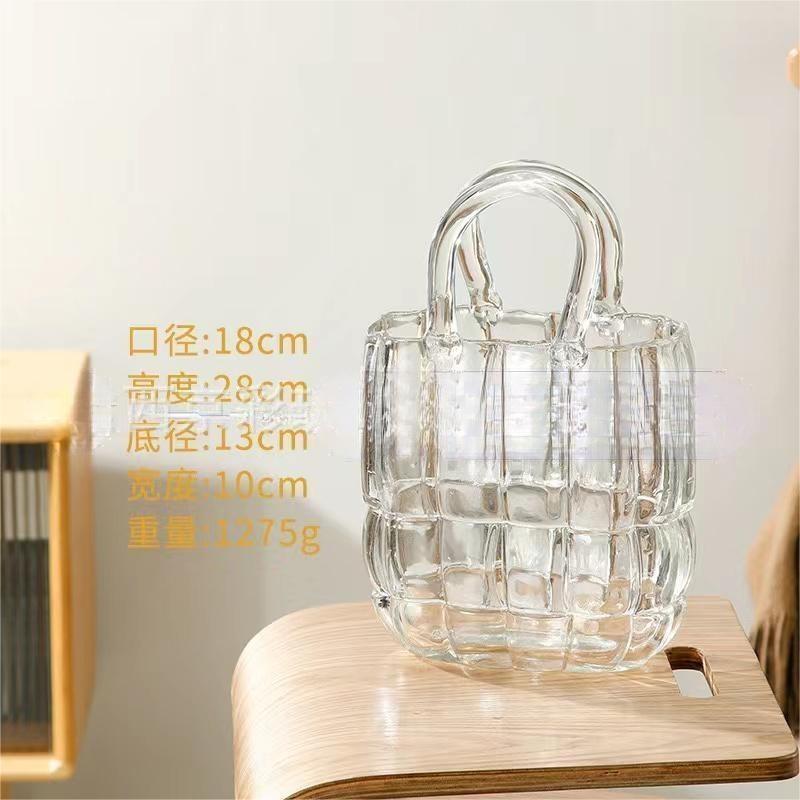 Vase en verre design sac – déco salon lumineux