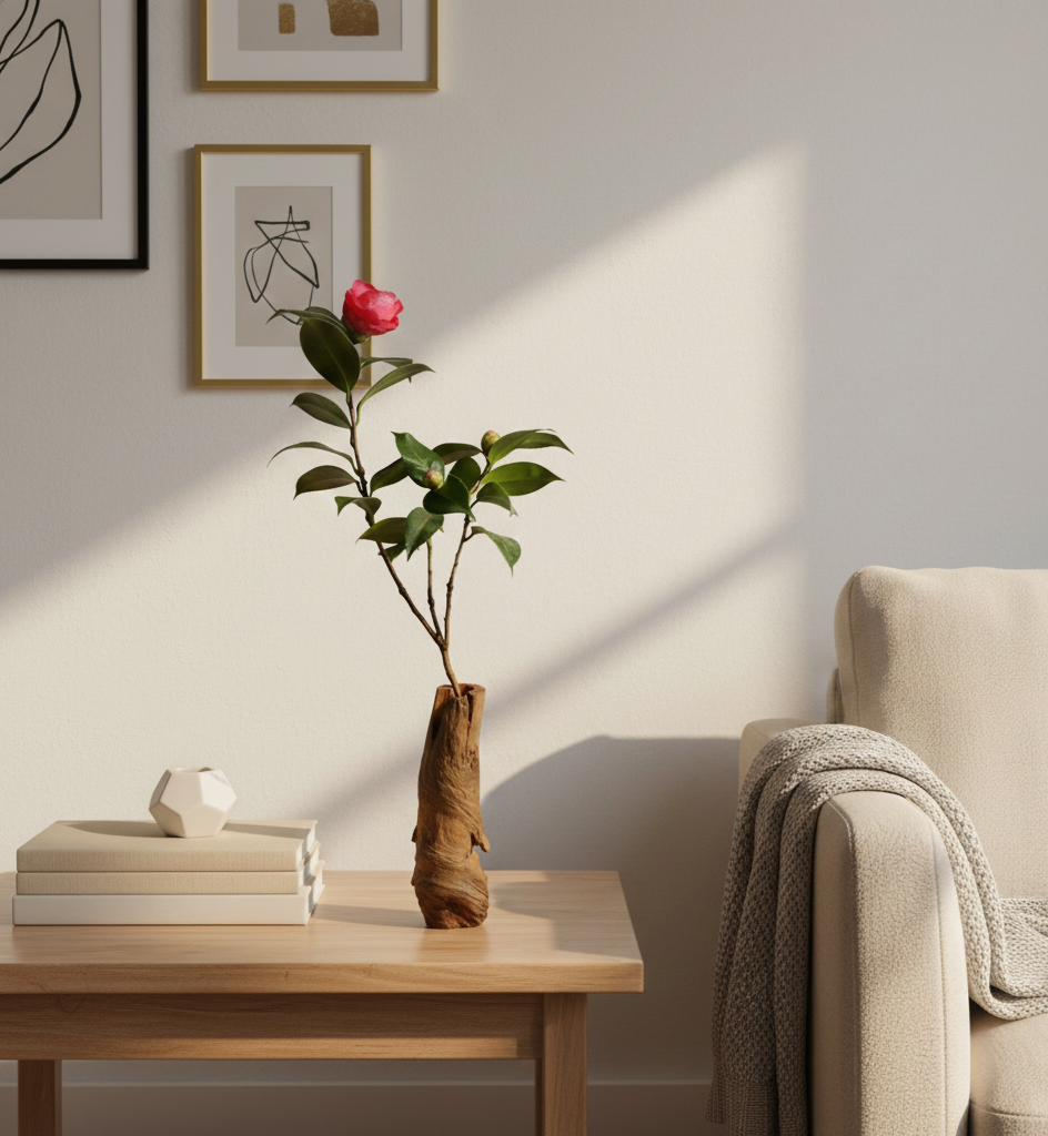 Vase en bois élégant