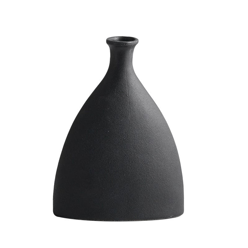 Vase en céramique noir – Élégance épurée pour fleurs fraîches