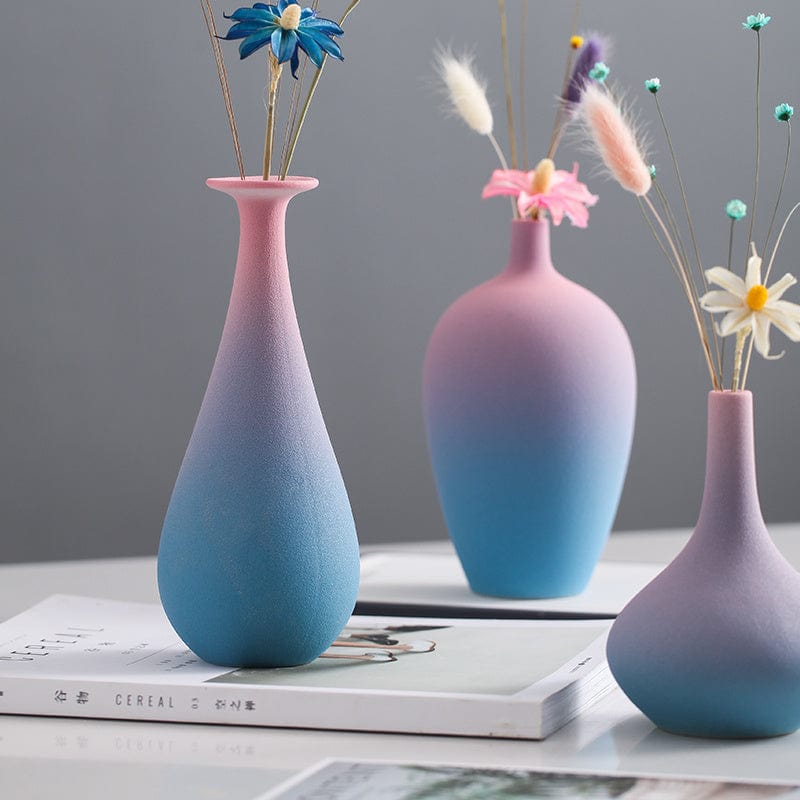 Vase céramique dégradé pastel – Harmonie poétique pour votre intérieur