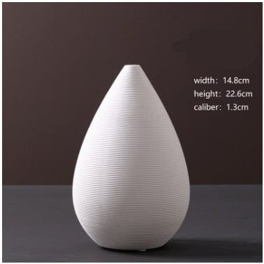 Vase Haut et Rond en Céramique Beige - Décoratif pour Fleurs Séchées
