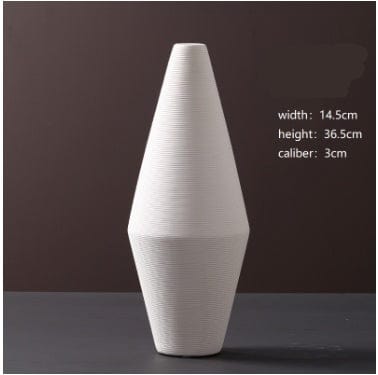 Vase Haut et Rond en Céramique Beige - Décoratif pour Fleurs Séchées