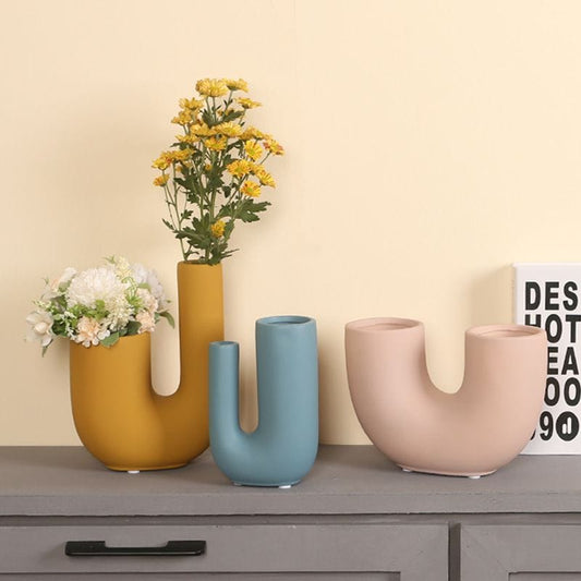 Vase en céramique – décoration colorée