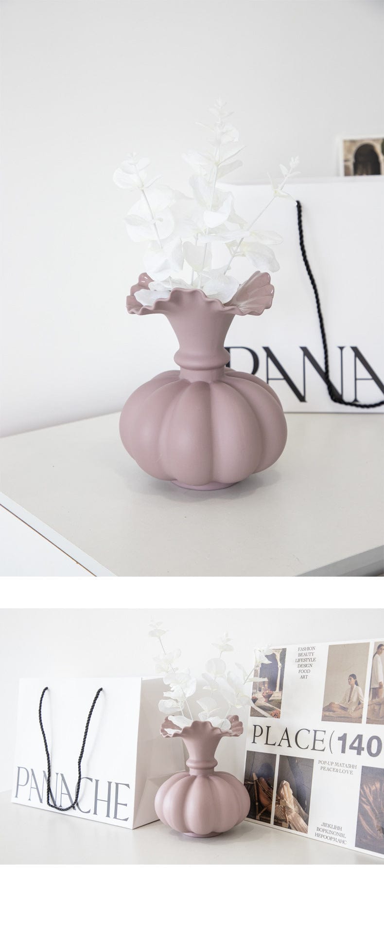Vase pastel céramique – Charme doux pour déco poétique