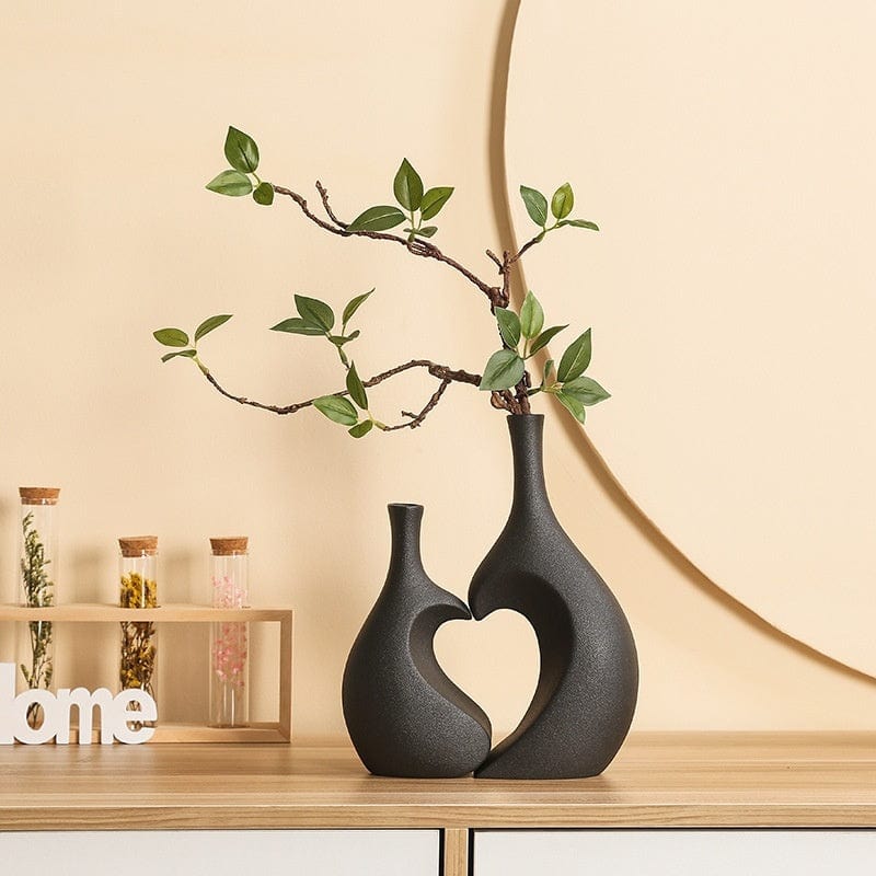 Vase céramique émaillée bicolore – Design rustique chic et naturel