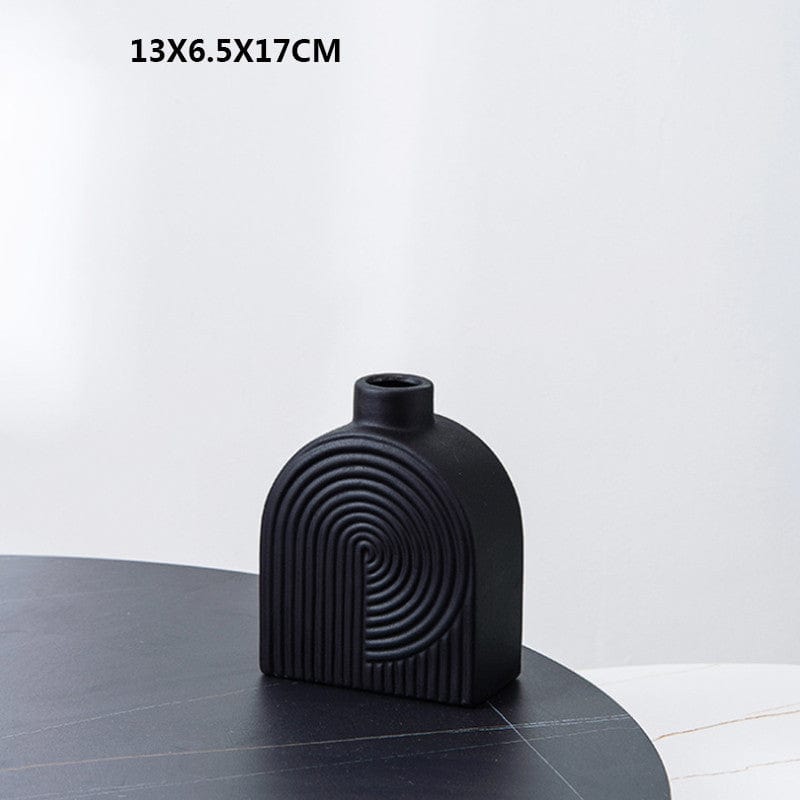 Vase en céramique design – Relief géométrique pour déco contemporaine