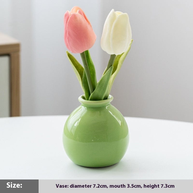 Mini vases ronds colorés en céramique – Déco florale scandinave chic