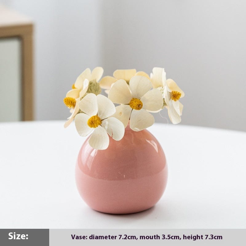 Mini vases ronds colorés en céramique – Déco florale scandinave chic