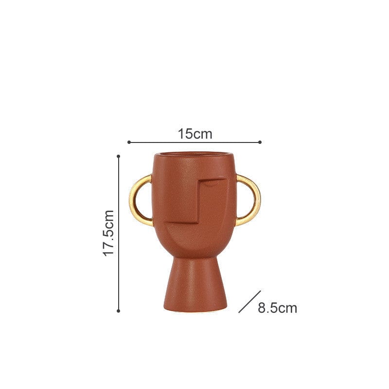 Vase en céramique style visage – intérieur moderne