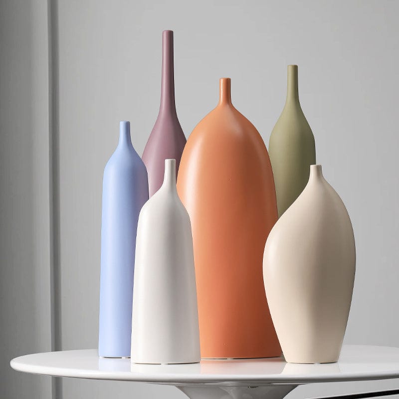 Vase céramique haut coloré – Élégance sculpturale pour déco raffinée