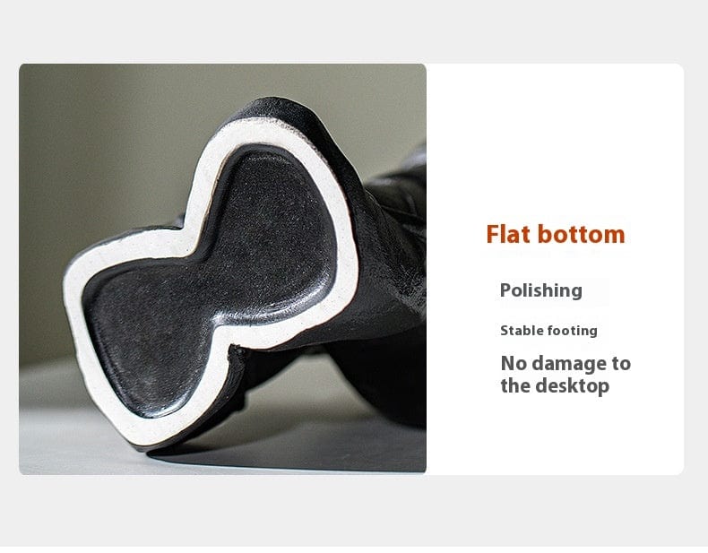 Vase bottes en céramique – Déco originale noir et blanc pour fleurs séchées