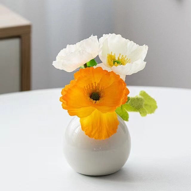 Mini vases ronds colorés en céramique – Déco florale scandinave chic