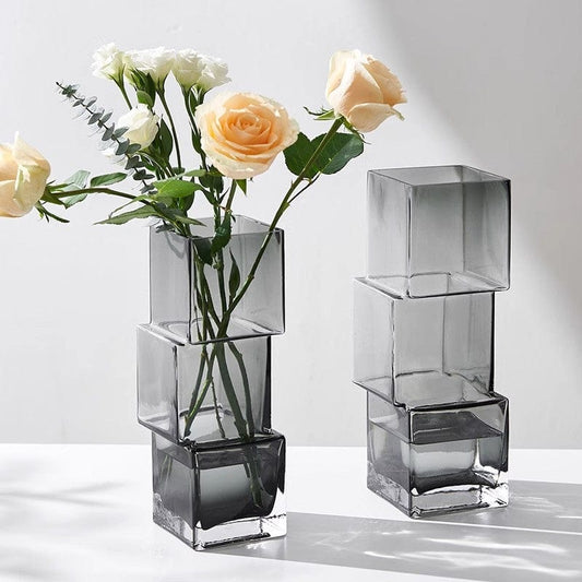 Vase en verre haut – déco salon lumineux
