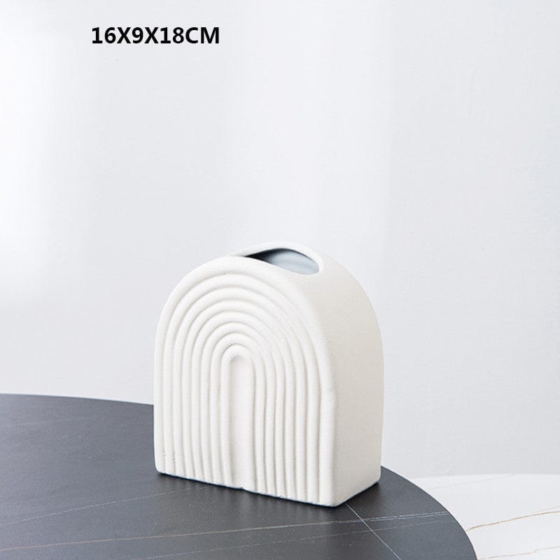 Vase en céramique design – Relief géométrique pour déco contemporaine
