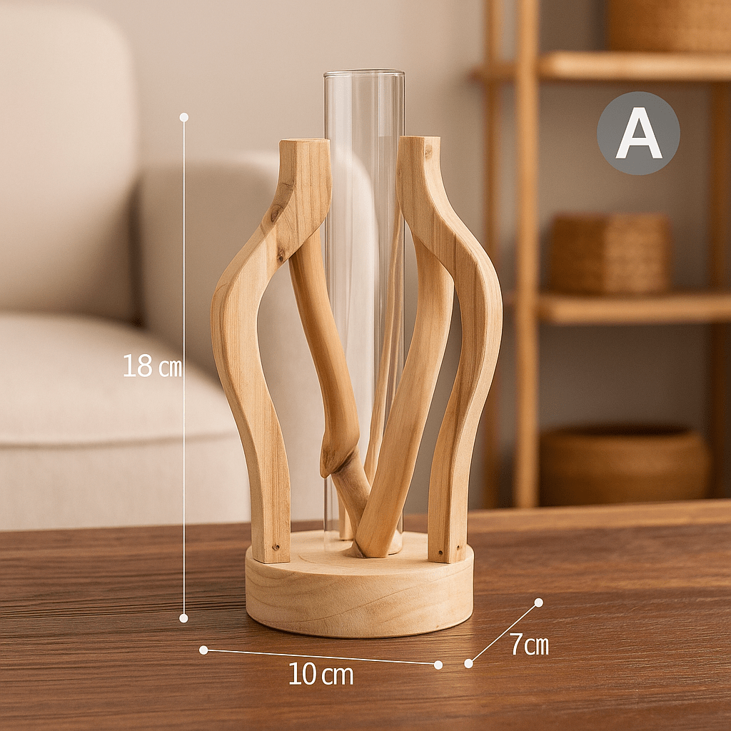 ElegantVase vase A Vase bois moderne ocre vintage