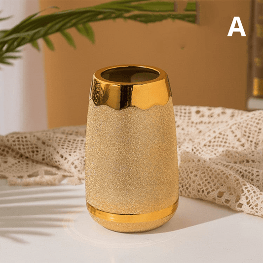 ElegantVase vase A Vase Doré Effet Sablé Brillant - Design Moderne