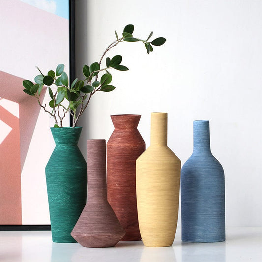 ElegantVase vase Ac  Vase mat coloré - Élégance artisanale pour intérieur