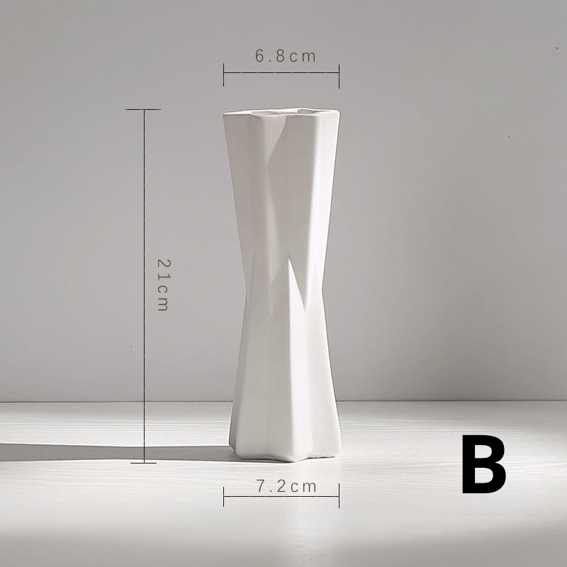 ElegantVase vase B Vase blanc céramique style minimaliste – Déco élégante