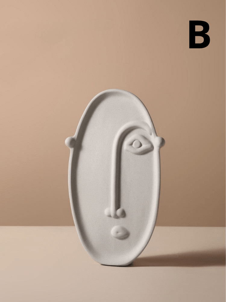 ElegantVase vase B Vase Visage Céramique Beige - Design Sculptural