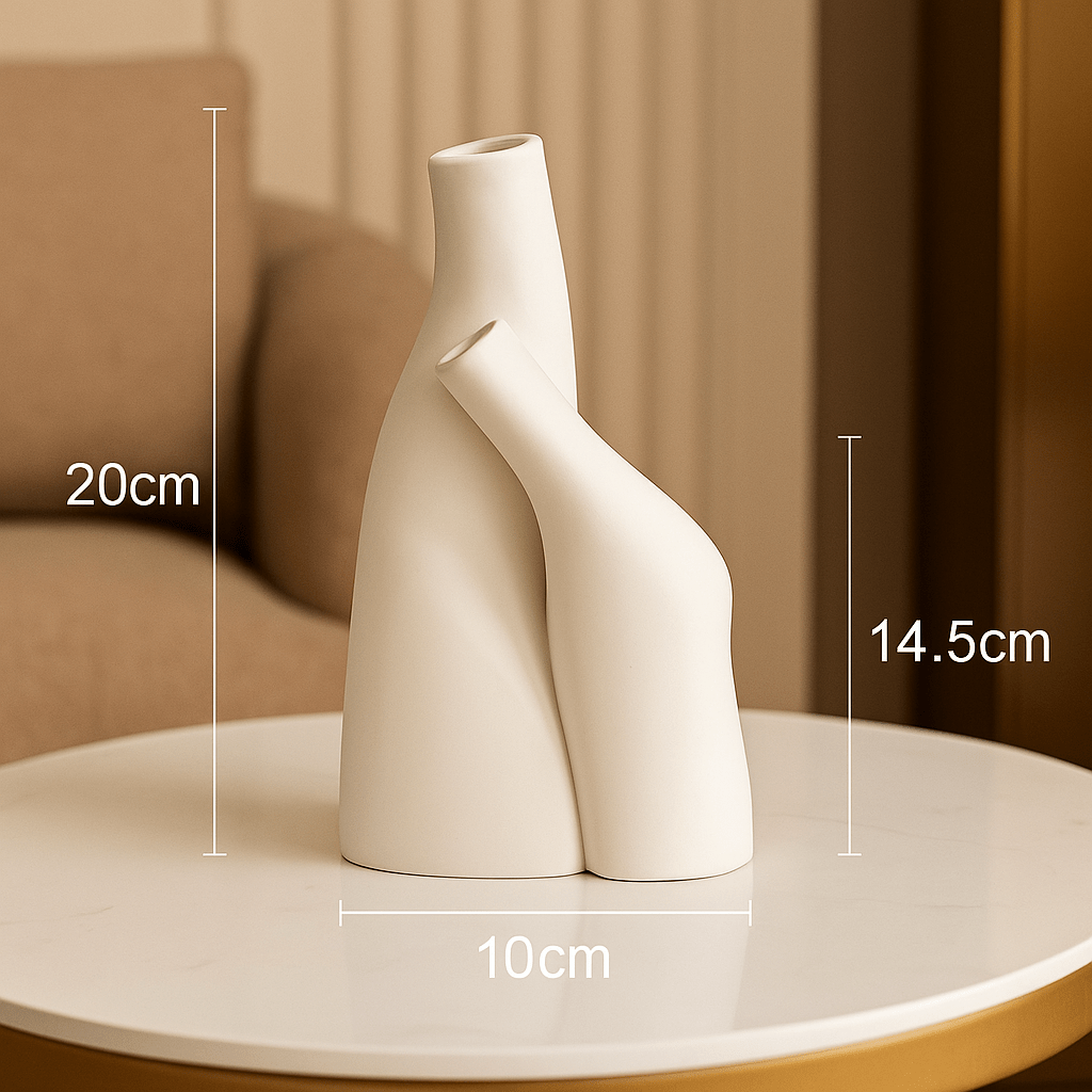 ElegantVase vase Blanc pur Vase céramique noir design main - Pour une déco artistique.