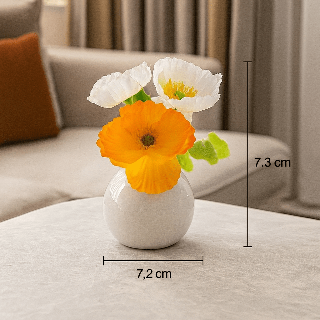 ElegantVase vase Blanc Vases ronds colorés en céramique - Déco florale chic