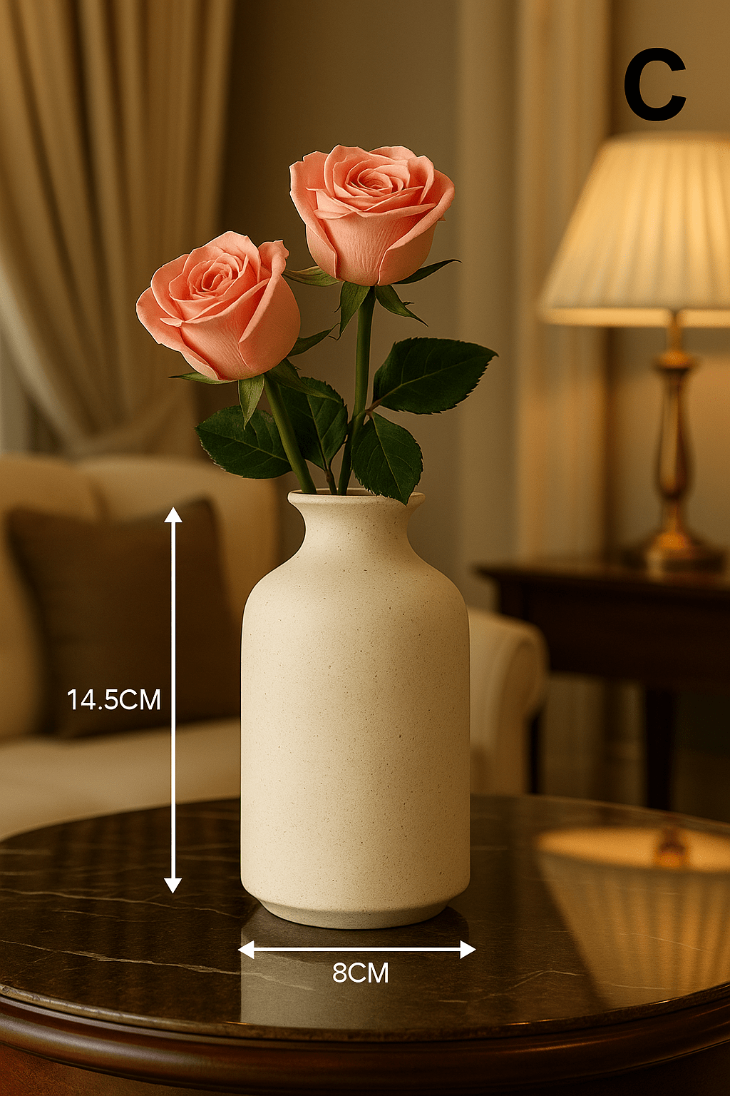 ElegantVase vase C Vase blanc céramique minimaliste - Élégance contemporaine
