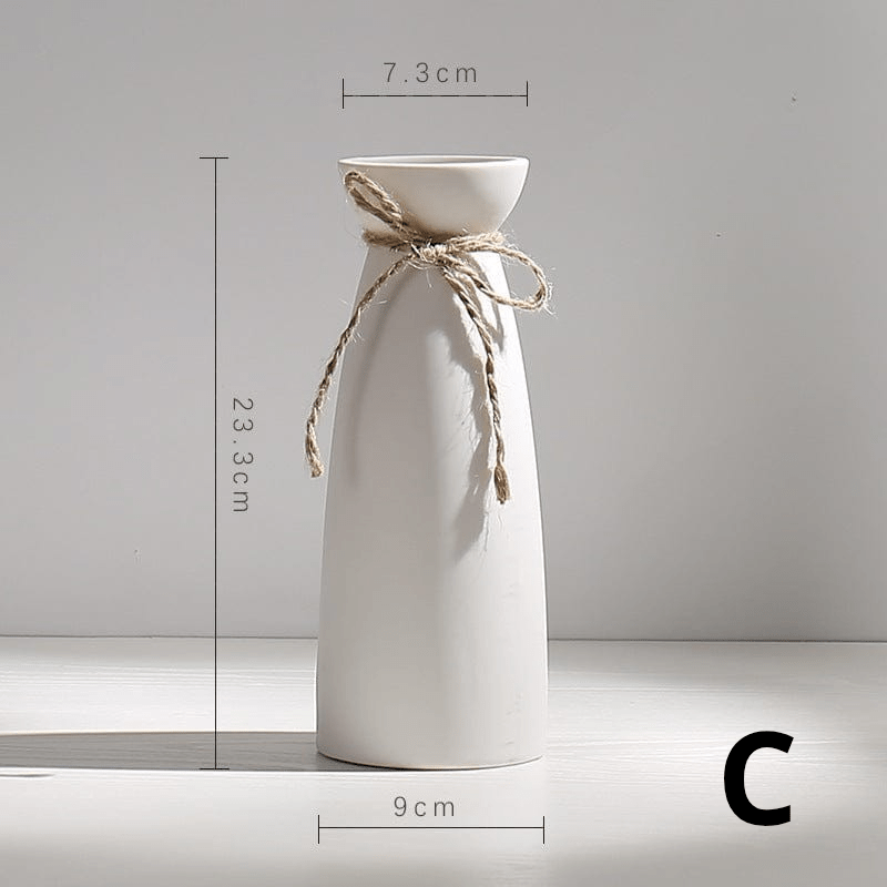 ElegantVase vase C Vase blanc céramique style minimaliste – Déco élégante