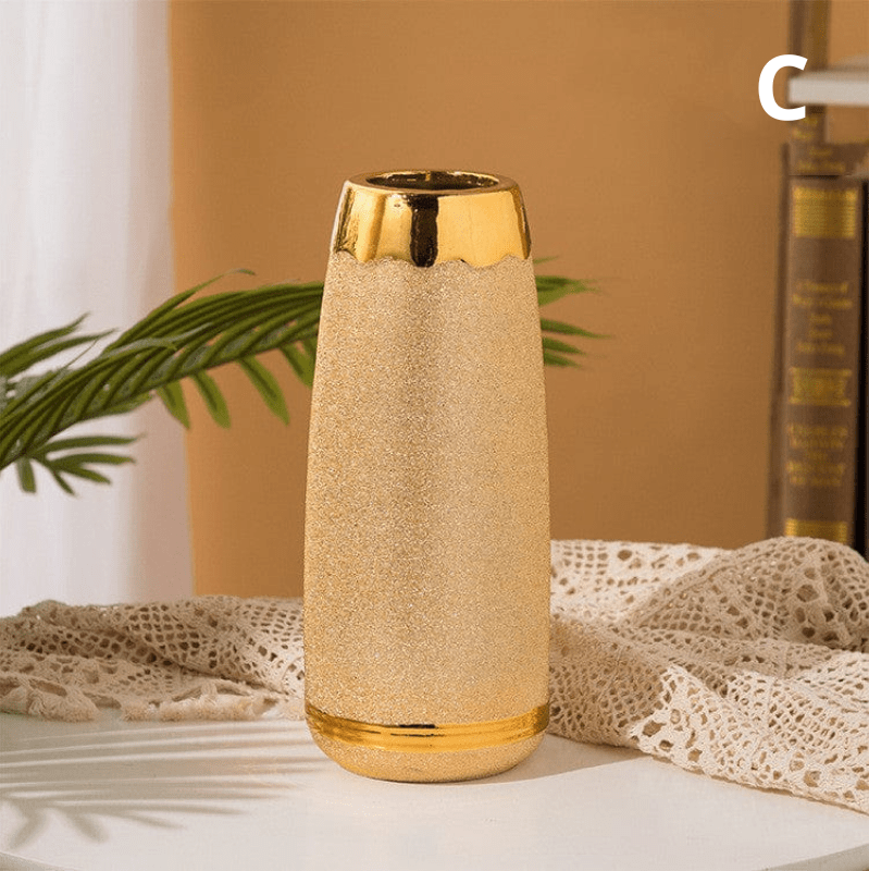 ElegantVase vase C Vase Doré Effet Sablé Brillant - Design Moderne