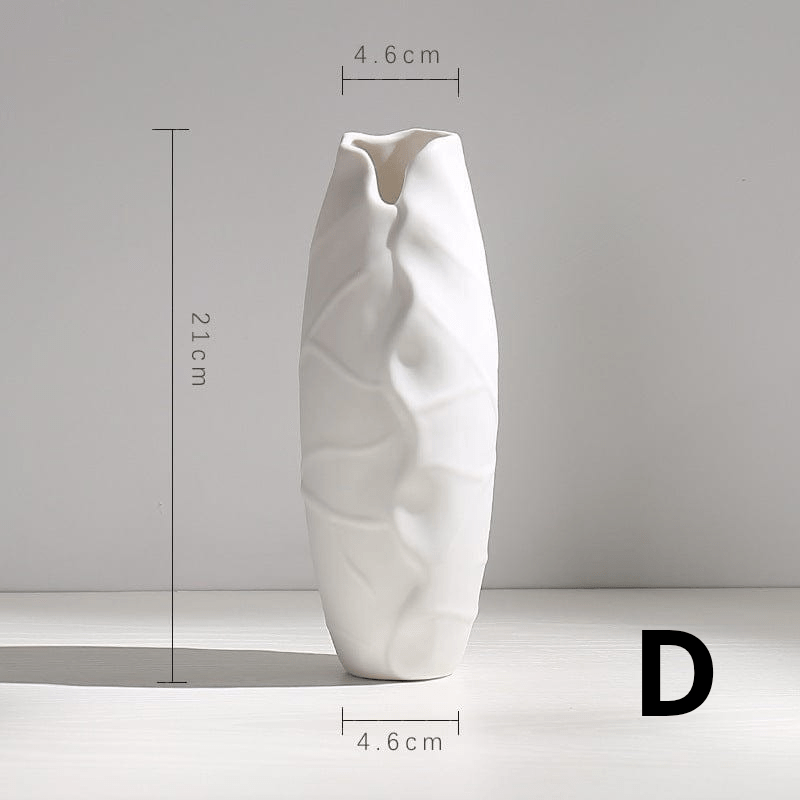 ElegantVase vase D Vase blanc céramique style minimaliste – Déco élégante
