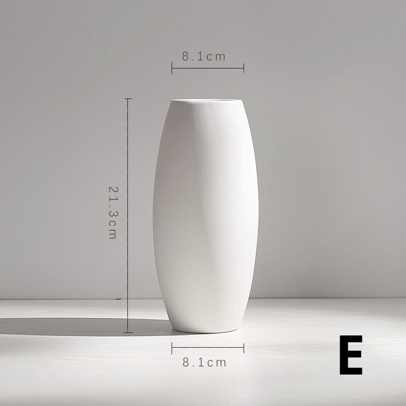 ElegantVase vase E Vase blanc céramique style minimaliste – Déco élégante
