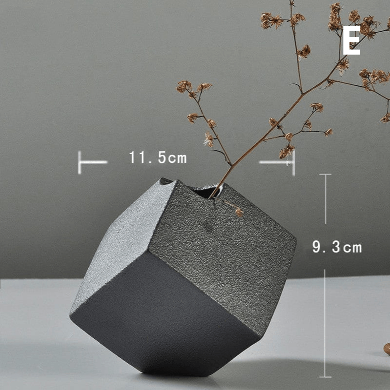 ElegantVase vase E Vase noir mat géométrique trendy