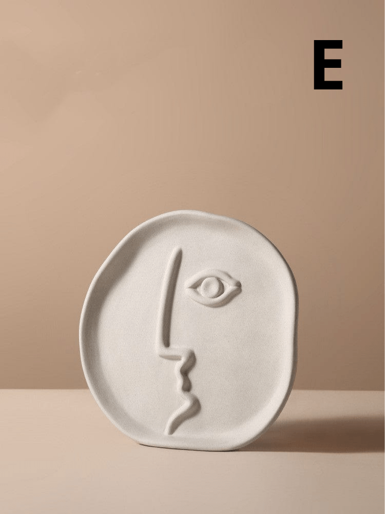 ElegantVase vase E Vase Visage Céramique Beige - Design Sculptural