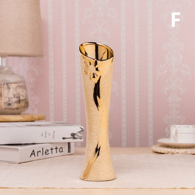 ElegantVase vase F Vase Doré Effet Sablé Brillant - Design Moderne