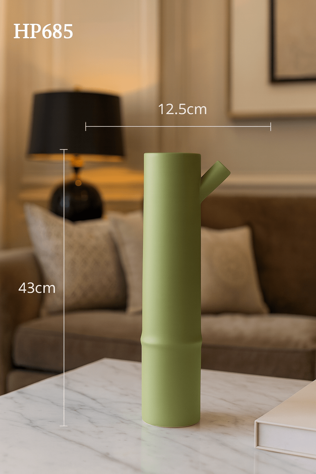 ElegantVase vase Format Très Grand Vase céramique bambou vert – Harmonie végétale