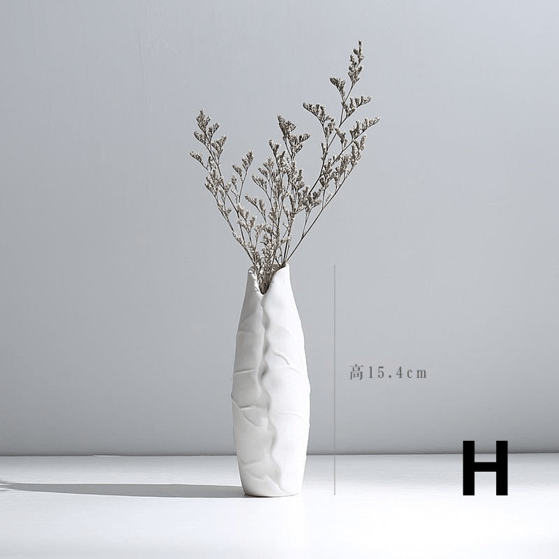 ElegantVase vase H Vase blanc céramique style minimaliste – Déco élégante