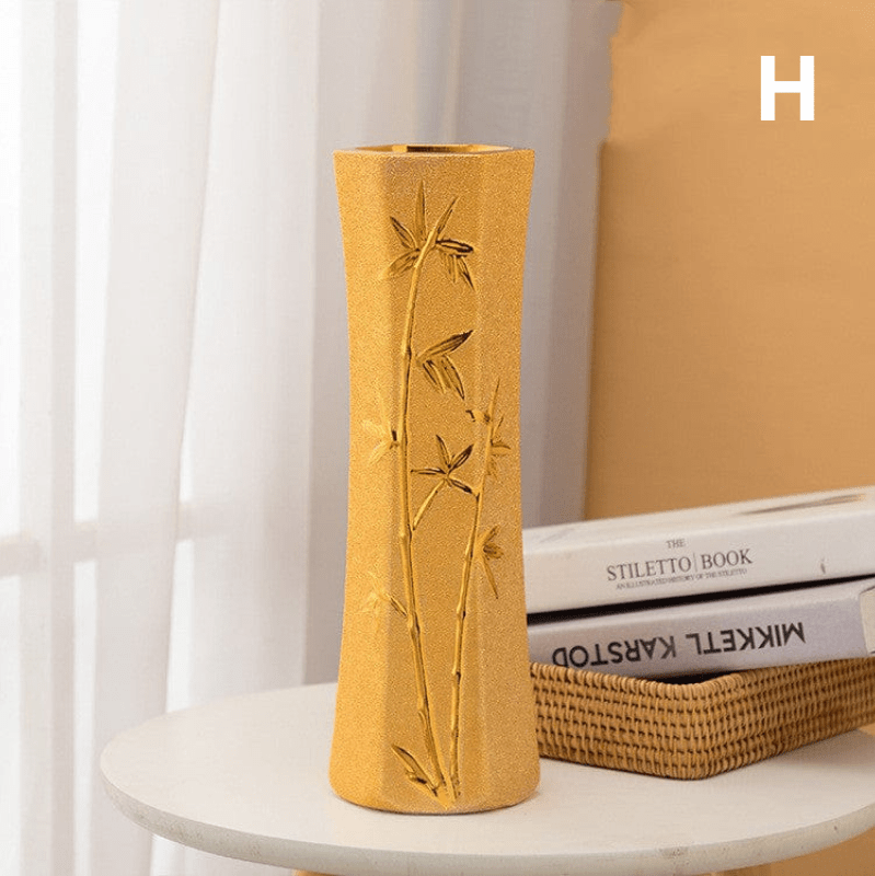 ElegantVase vase H Vase Doré Effet Sablé Brillant - Design Moderne