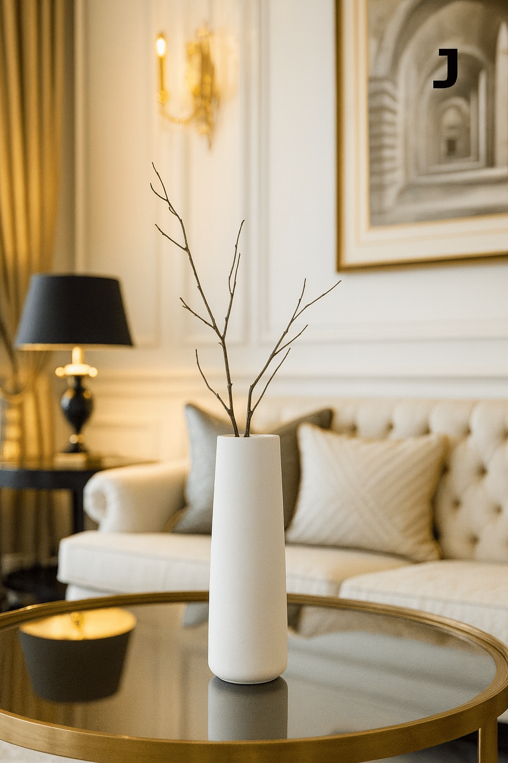 ElegantVase vase J Vase blanc céramique minimaliste - Élégance contemporaine