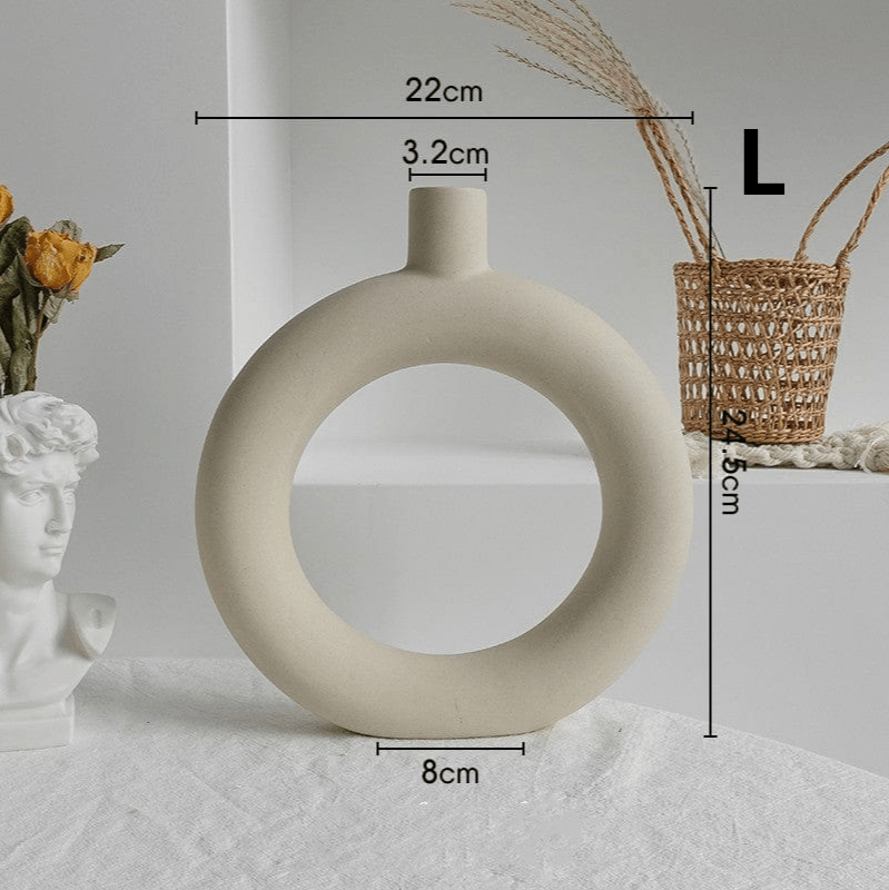 ElegantVase vase L Vase Céramique Beige - Formes Modernes