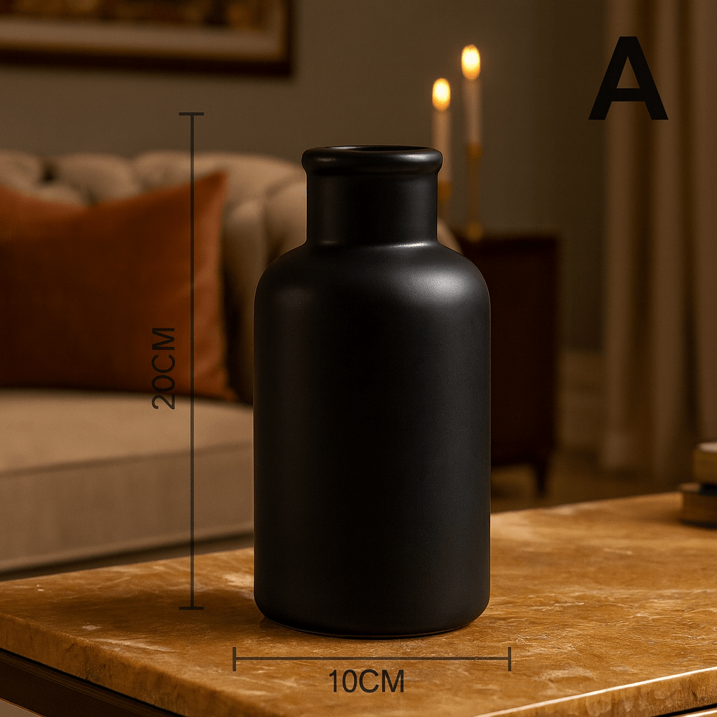 ElegantVase vase Noir / A Vase céramique minimaliste - Beauté naturelle pour vos fleurs